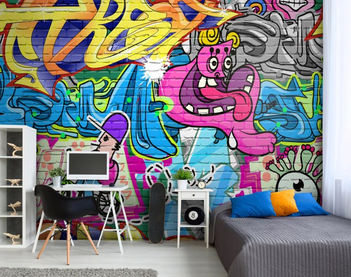 Graffiti room mural living rooms urbano para interiores grafite interior decoracao diseno paredes design wall street na wallpaper em muebles